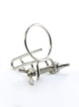 Close-up of a stainless steel urethral stretcher showcasing its intricate adjustment screws for tailored pleasure.