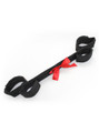 Adjustable nylon bondage restraint with elegant red bow detail.
