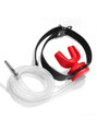 The Lollipop Red Streamline Kit with a clear hollow gag, showcasing the path of hydration for watersport connoisseurs