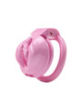 Lollipop Pink Resin Chastity Cage front view with pussy design