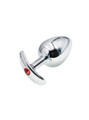 Red Gem Anchor Zinc Alloy Butt Plug with reflective surface and red gem detail.