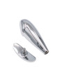 Silver penis-shaped butt plug with a blue gem at the base