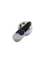 Shiny metal butt plug with a central spherical design and a secure flared base, designed for both visual appeal and enhanced pleasure.