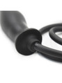 Expandable Pleasure Inflatable Penis Butt Plug with handheld pump, designed for customizable sensations and versatile use as a butt plug or dildo.