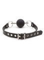 Black Silicone Ball Gag with Metal Rings