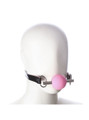 Silicone Pink Ball Gag with Metal Rings & Black Strap