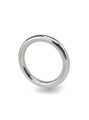 Stainless steel rounded cock ring with a smooth, polished finish.
