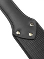 Close-up of the Carbon Fiber Pattern on the Vegan Leather Paddle - Highlighting the detailed carbon fiber texture and precise stitching.