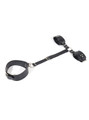 Adjustable leather bondage restraint harness laid out flat