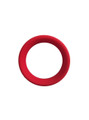Red silicone cock ring designed for enhanced stamina and prolonged erections, featuring a smooth, stretchy surface.
