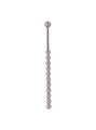 Long stainless steel beaded urethral plug designed for urethral play.