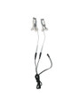 Pair of round-head nipple clamps connected to a power cord, ideal for BDSM electro-play sessions.