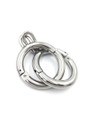 Heavy-duty round steel handcuffs with smooth edges for comfortable restraint.