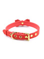 Red Pet Play Day Collar With Bell & Bow