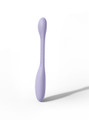 Wearable couples vibrator inserted for dual pleasure, showing flexible silicone design