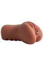 side view of dark brown pocket pussy toy
