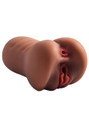 close-up of mocha pussy lips and ass entrance