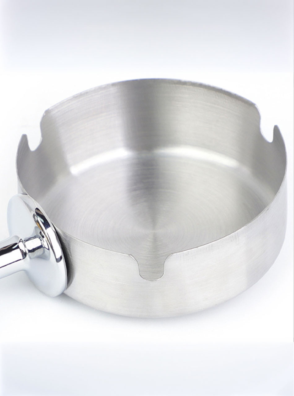 circular metal ashtray tray attached to anal plug base