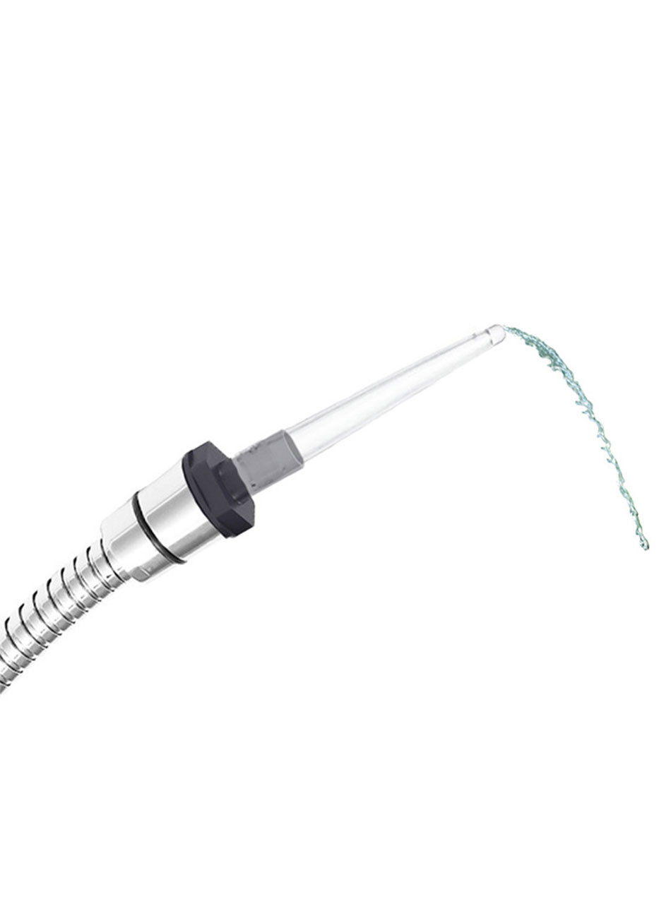 SwitchStream silicone shower douche and enema nozzle attached to standard shower hose with water flow