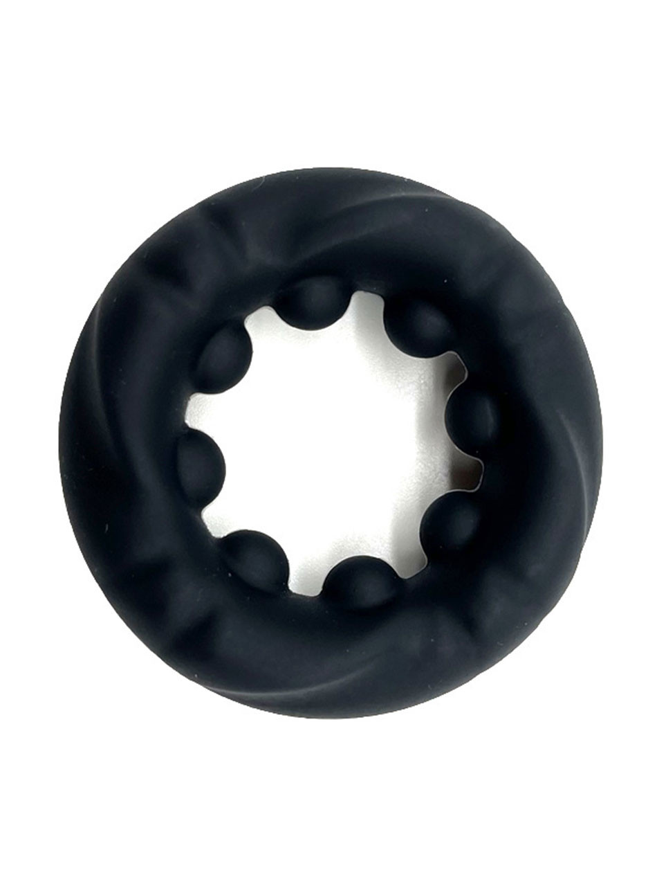 Inner Bead Ring Black silicone cock ring