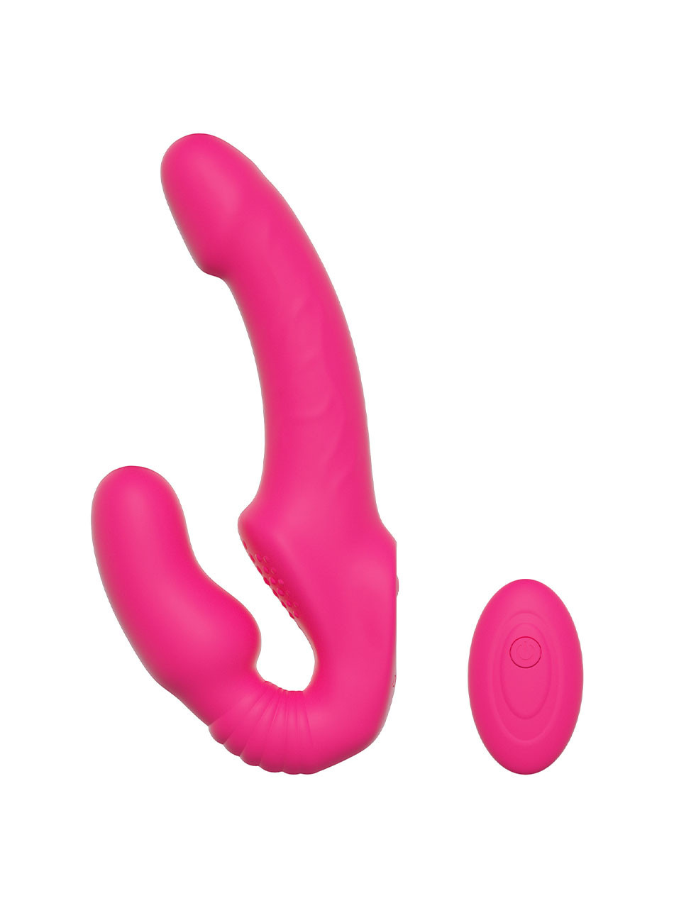 Pink double penetration couples vibrator with wireless remote control