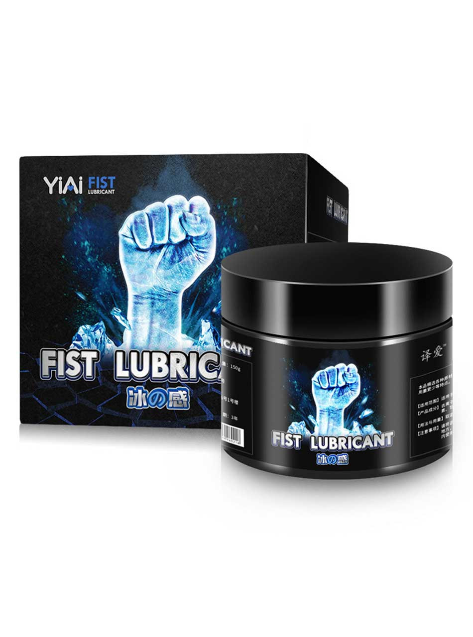 Icy cooling fisting lubricant tub with black box