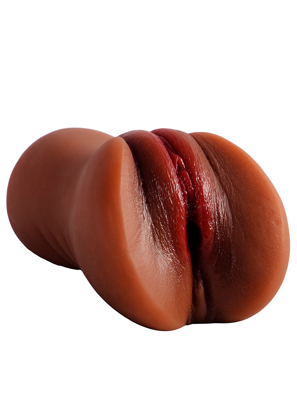 Diamond realistic Black ass grip pocket pussy with glossy pussy opening