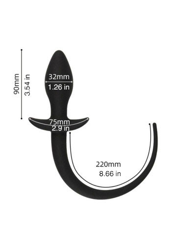 Swirl Puppy Tail Plug - Black & Blue