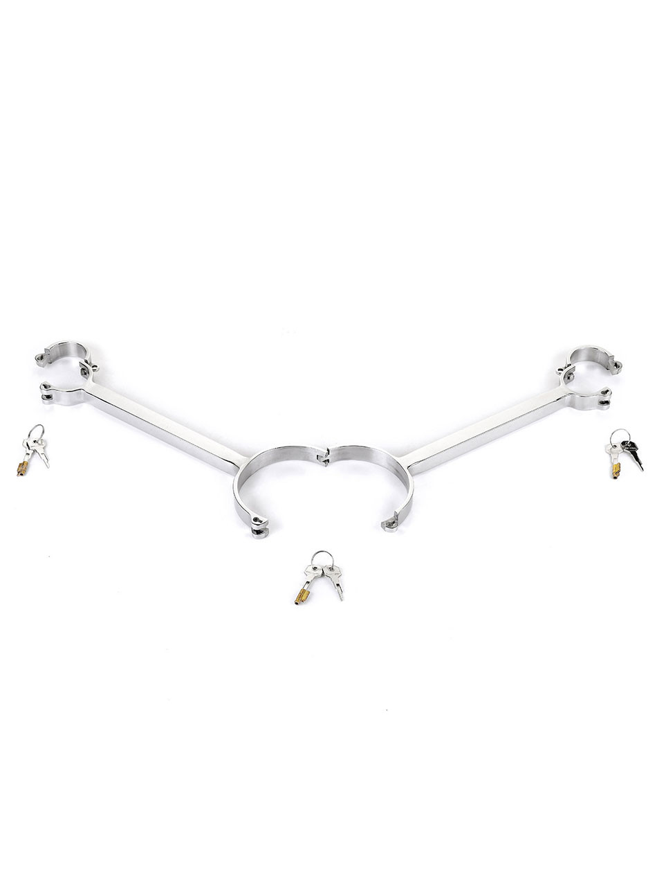 Stainless Steel Neck and Wrist Locking Yoke with padlocks and keys