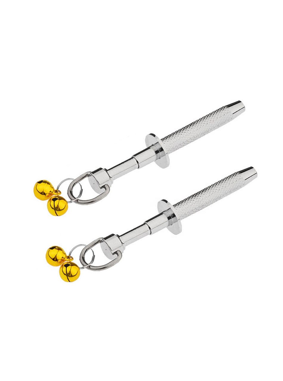 Stainless Steel Nipple & Clit Claw Clamps with Yellow Bells