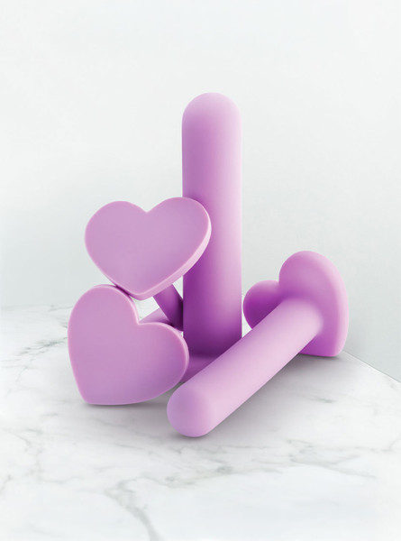 soft silicone dilator set aesthetic display hearts design