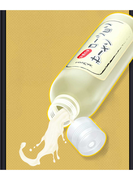 cum-style lubricant pouring from bottle thick white texture