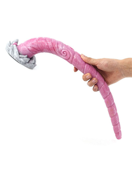 Unicorn spiral dildo in shimmering pink, combining fantasy with pleasure