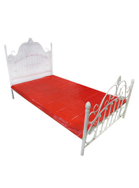 PVC bed sheet in red, perfect for watersports and easy to clean for continuous play