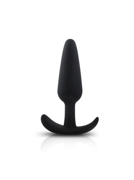 Black Silicone Anchor Butt Plug Set featuring three different sizes of matte black plugs with innovative anchor-shaped bases for comfortable and safe anal play.