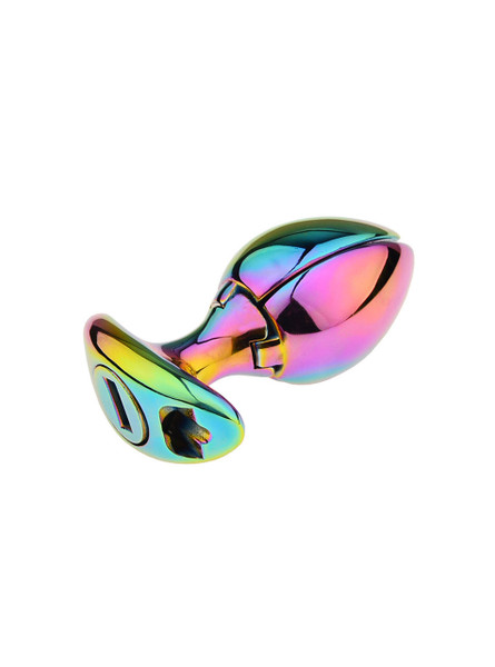 Close-up of the key lock mechanism on the Lockable Stainless Steel Anal Plug.