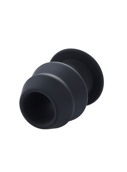 Illustration showing the snug fit of the hollow silicone grommet plug, discreet and safe for outdoor or public wear.