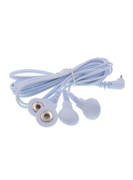 Quad Snap-Connection Electrode Cable with two snap connectors and 3.5mm jack.