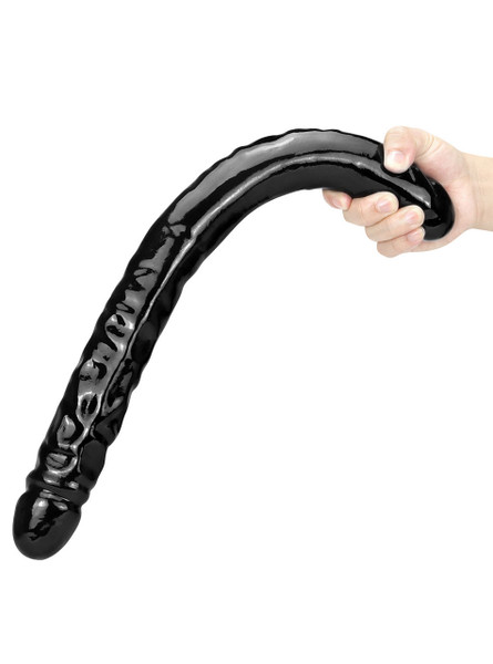 Double-ended dildo with realistic texture and smooth finish