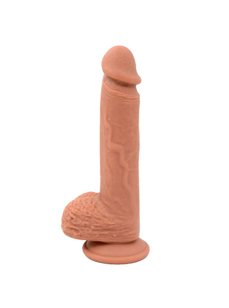 Realistic solid silicone dildo with veins and balls