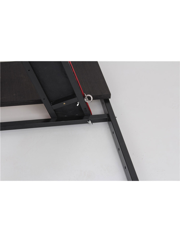 Floor mounting and securing mechanism on steel base frame.