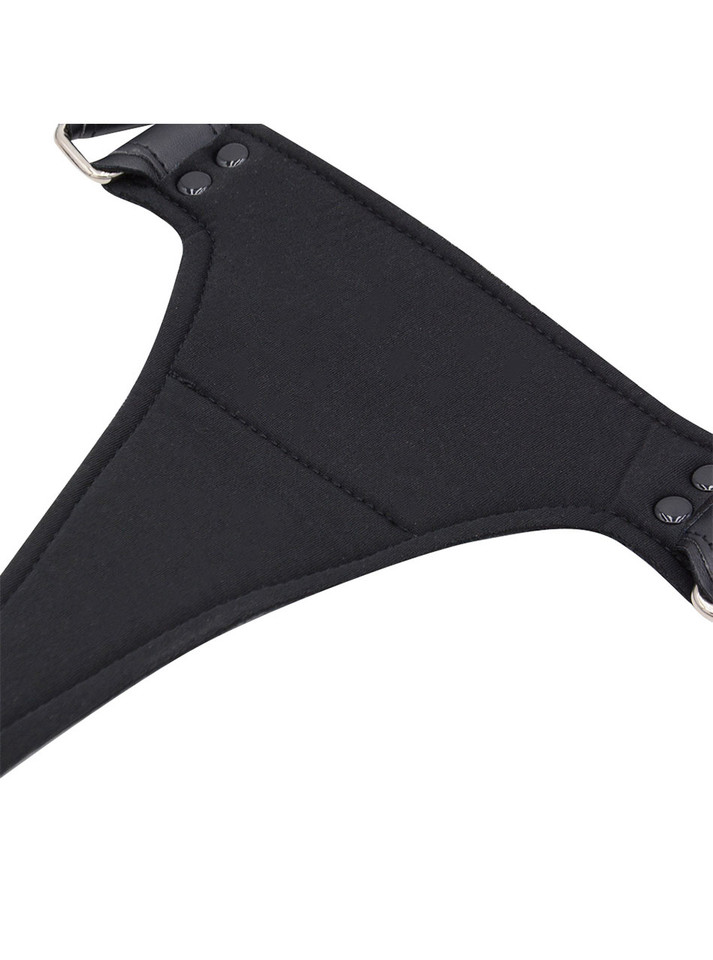 Padded crotch support showing stitch lines and texture contrast