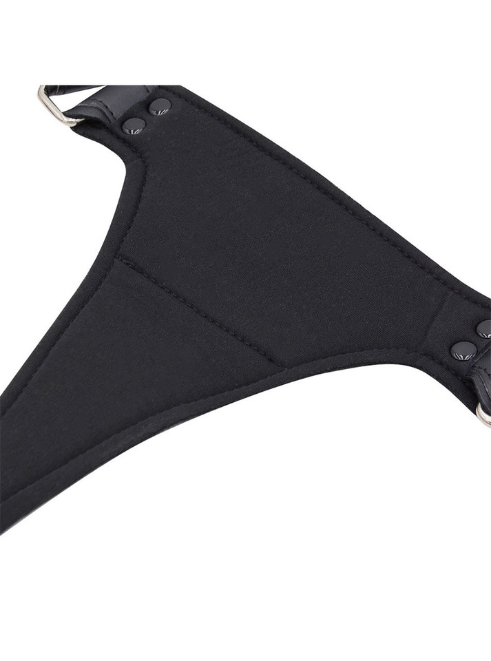 Padded crotch support showing stitch lines and texture contrast