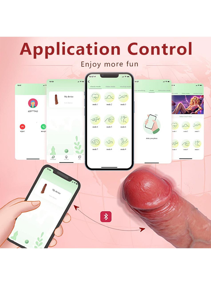 Smartphone app control interface for sleeve vibrations and modes.
