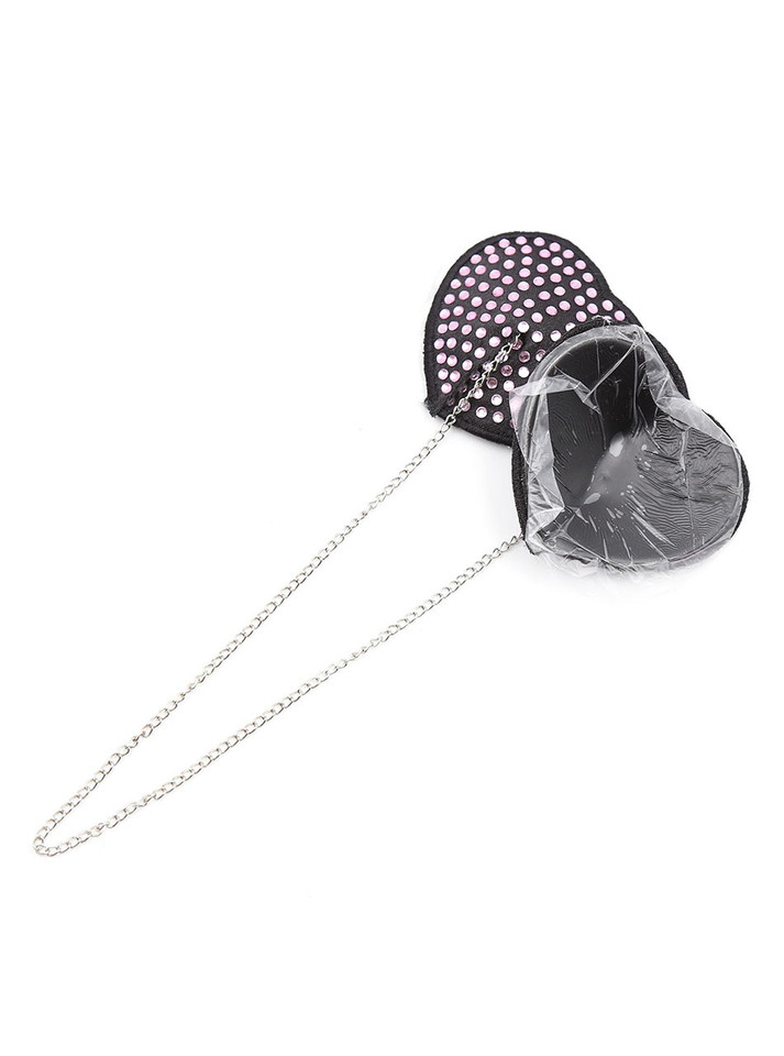 Adhesive back of pink diamond nipple covers