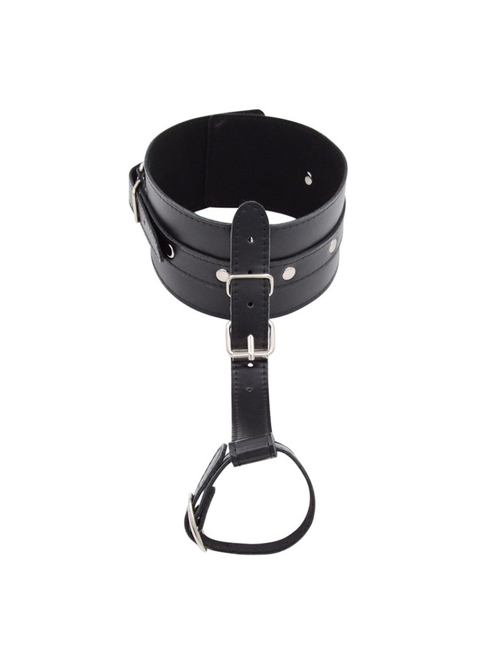 Front view of black toe cuff attached to ankle strap