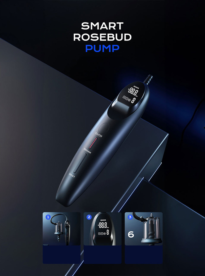 Close-up of smart vacuum controller with pressure display screen.