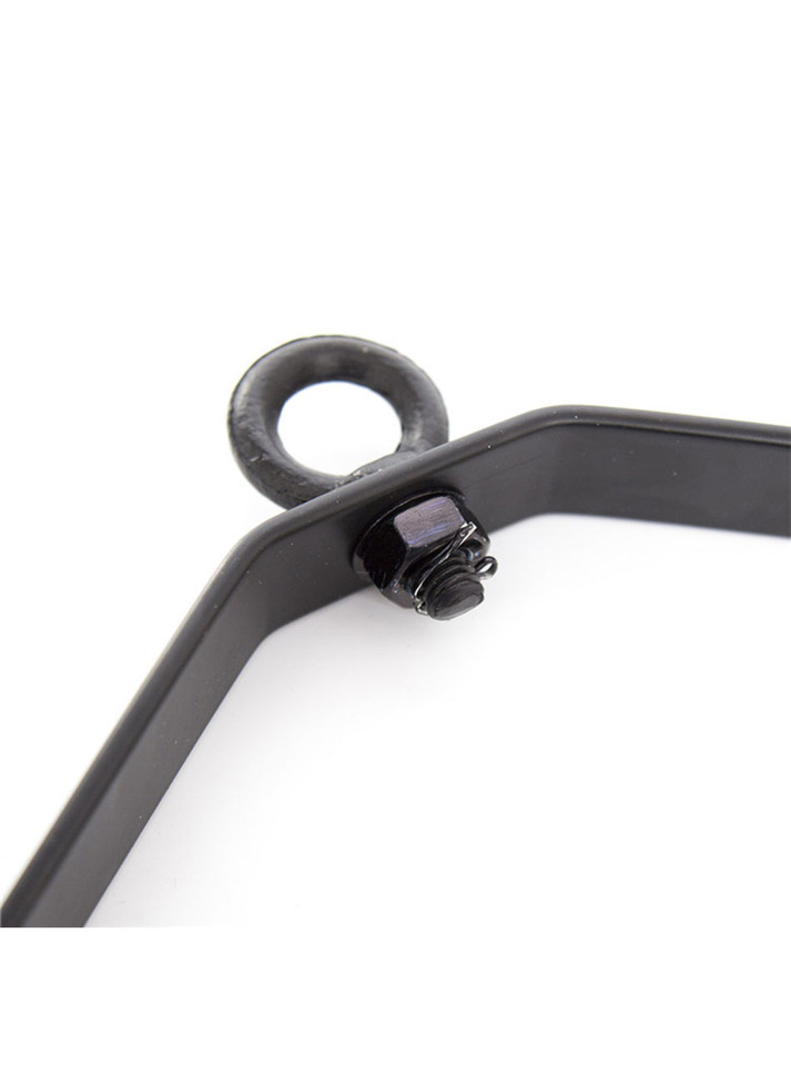 Top view of triangular hook bar with screw-on ring