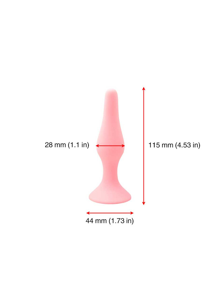 pink silicone anal plug medium size 28mm diameter 115mm length suction base