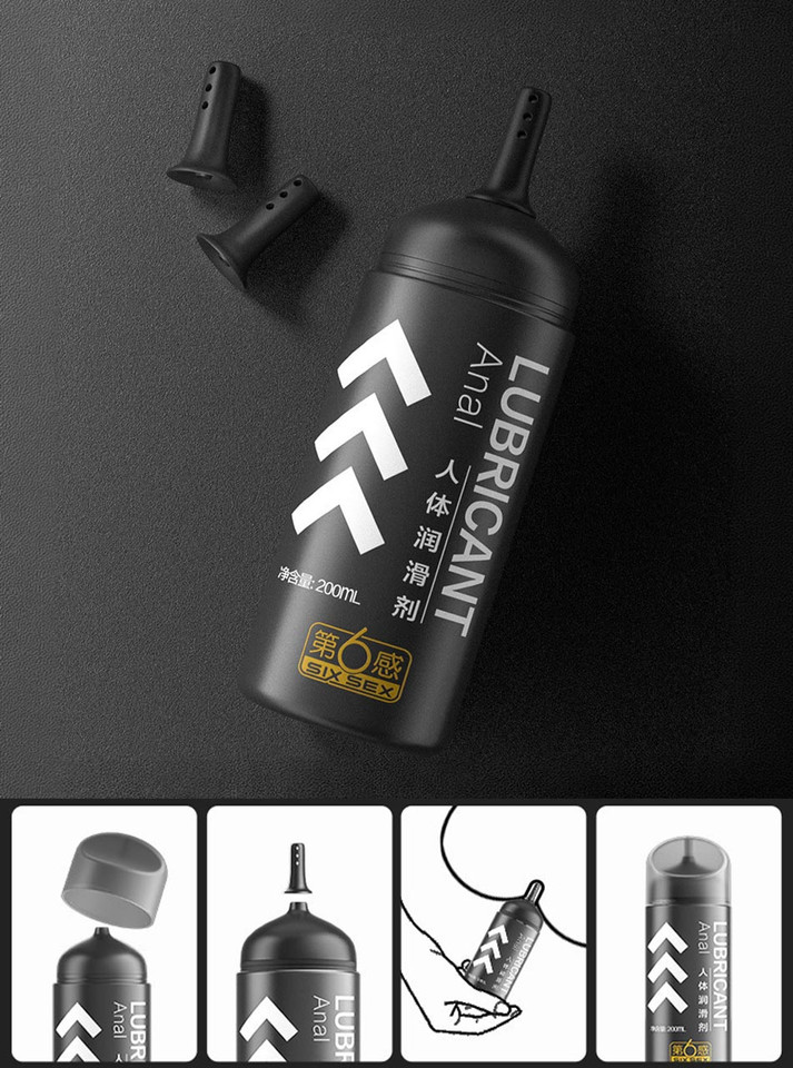 Anal lube bottle with nozzle applicator - precision tip design